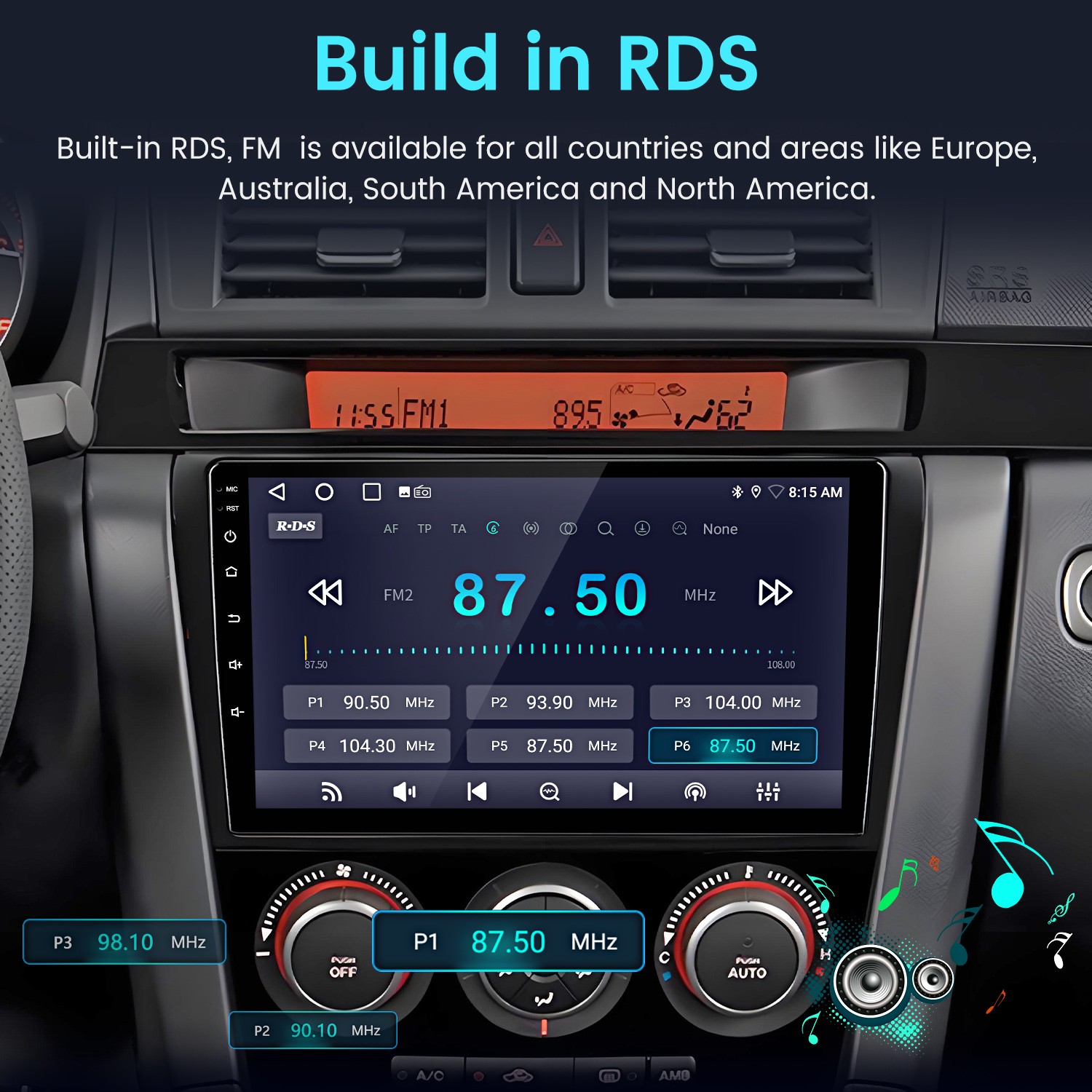 2+64G Android 15 Carplay Car Stereo Radio GPS Navi SWC RDS For Mazda 3 2004-2009