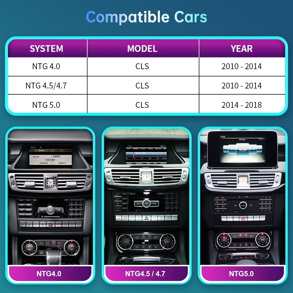 12.3″ Ultra-thin Wireless Touch Screen Carplay For Benz CLS W218 X218 2010-2018