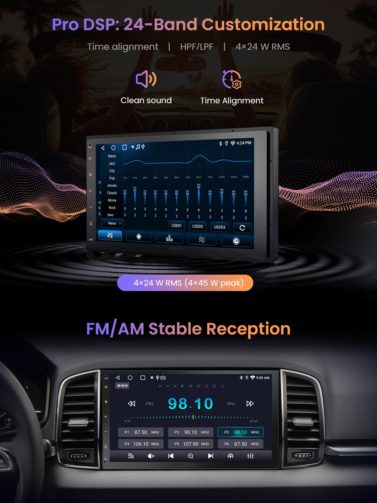 ATOTO F7 WE 7in Double 2Din Car Stereo Wireless CarPlay & Android Auto,Bluetooth