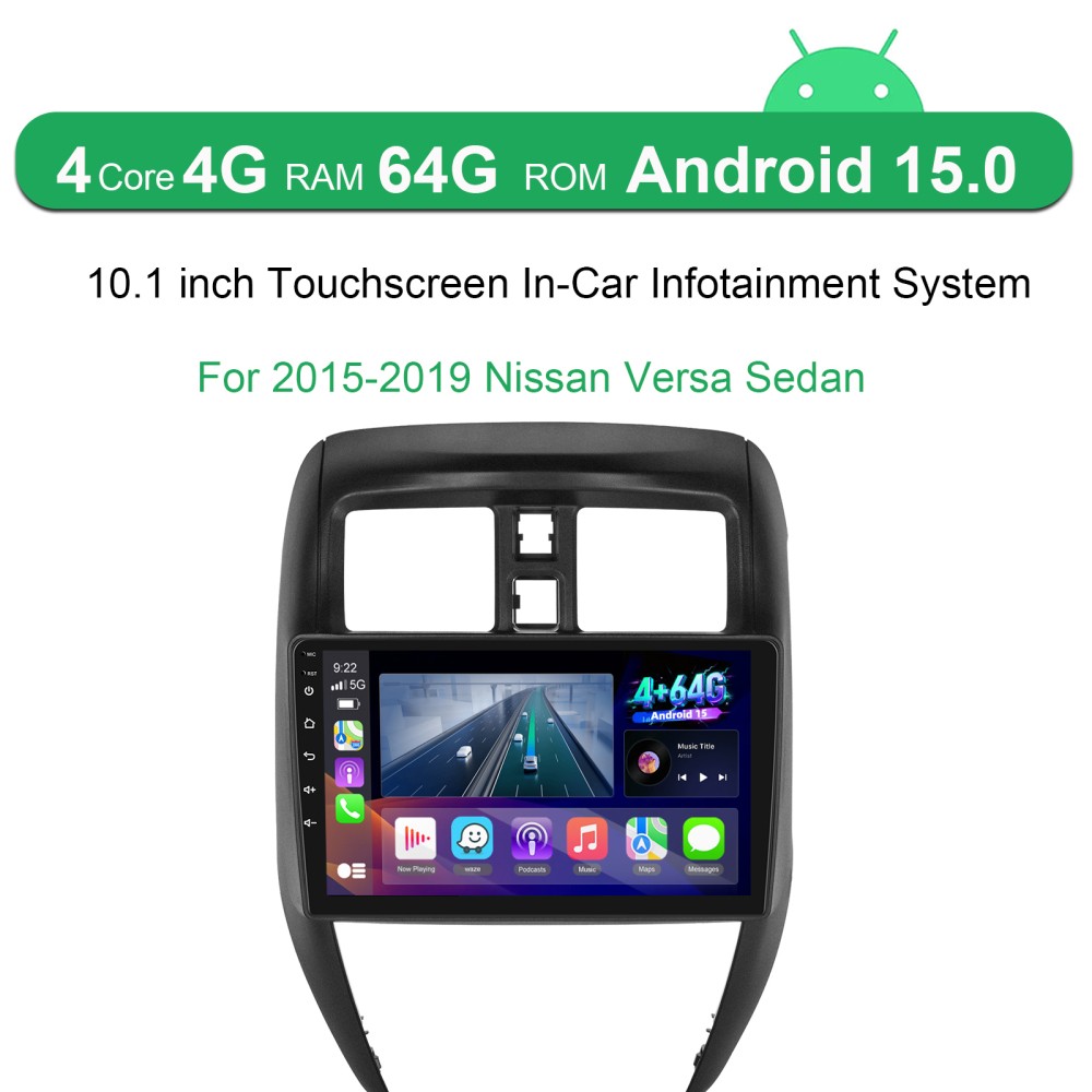 64G Car Stereo For 2015-2019 Nissan Versa SedanRadio Apple Carplay Android CAM