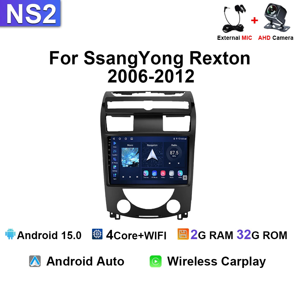 Car Radio For SsangYong Rexton Y250 2006-2012 Multimedia Carplay Stereo GPS Navi