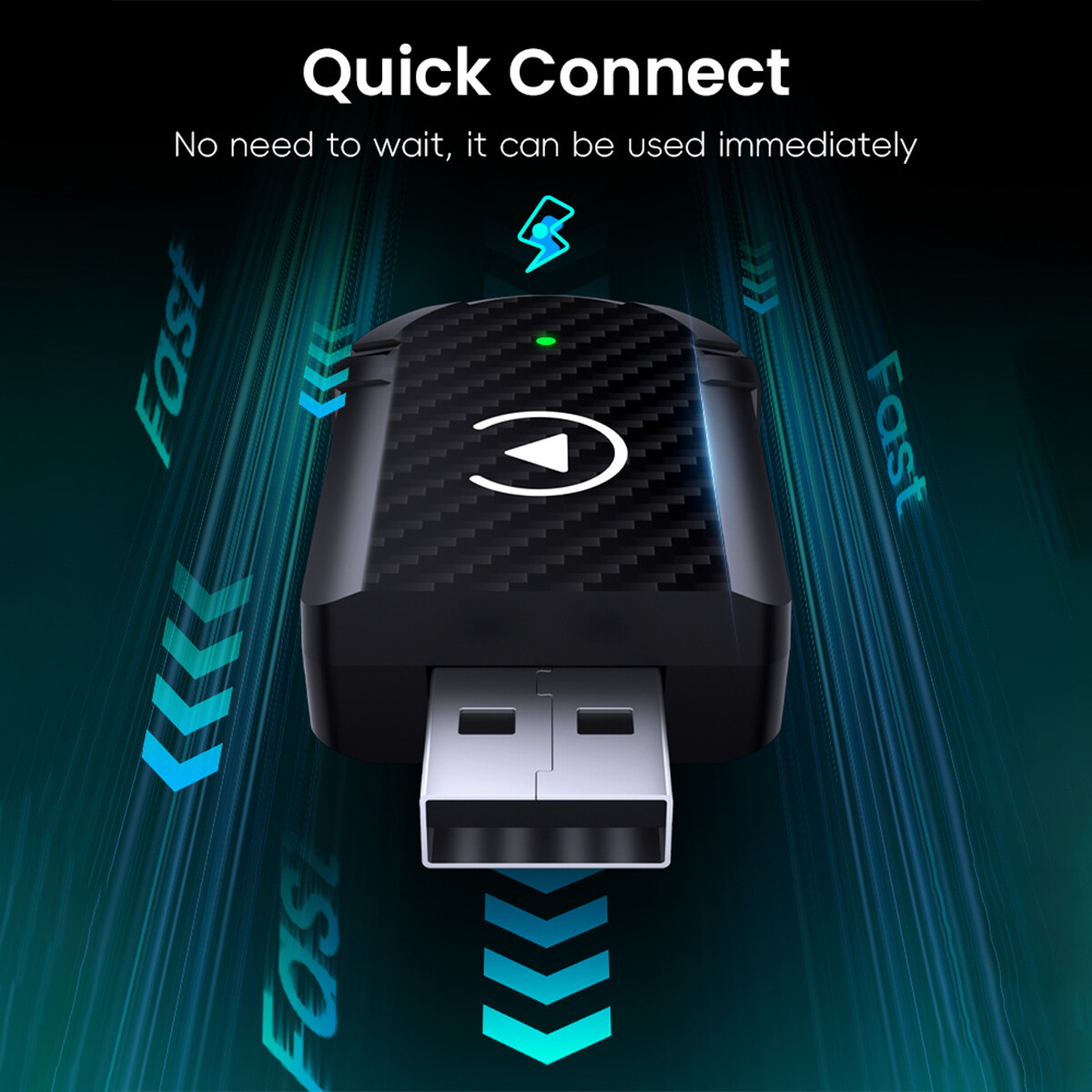 2025 Wireless CarPlay/Android Auto Adapter 5.0 USB-C 2-in-1 Smart Dongle A+