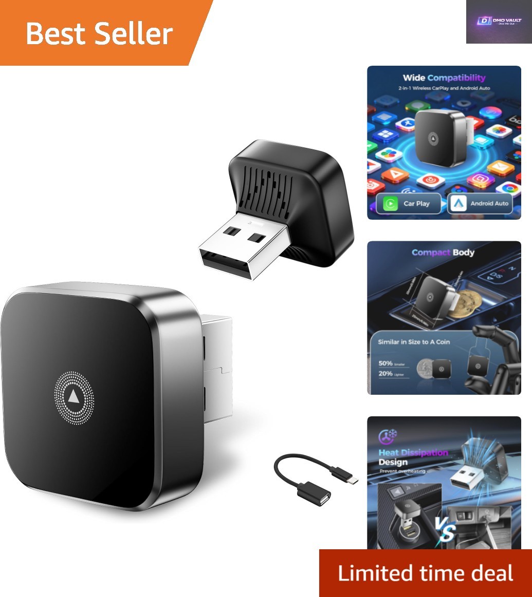 Seamless 2026 Wireless Android Auto & CarPlay Adapter, USB & Type-C Compatible