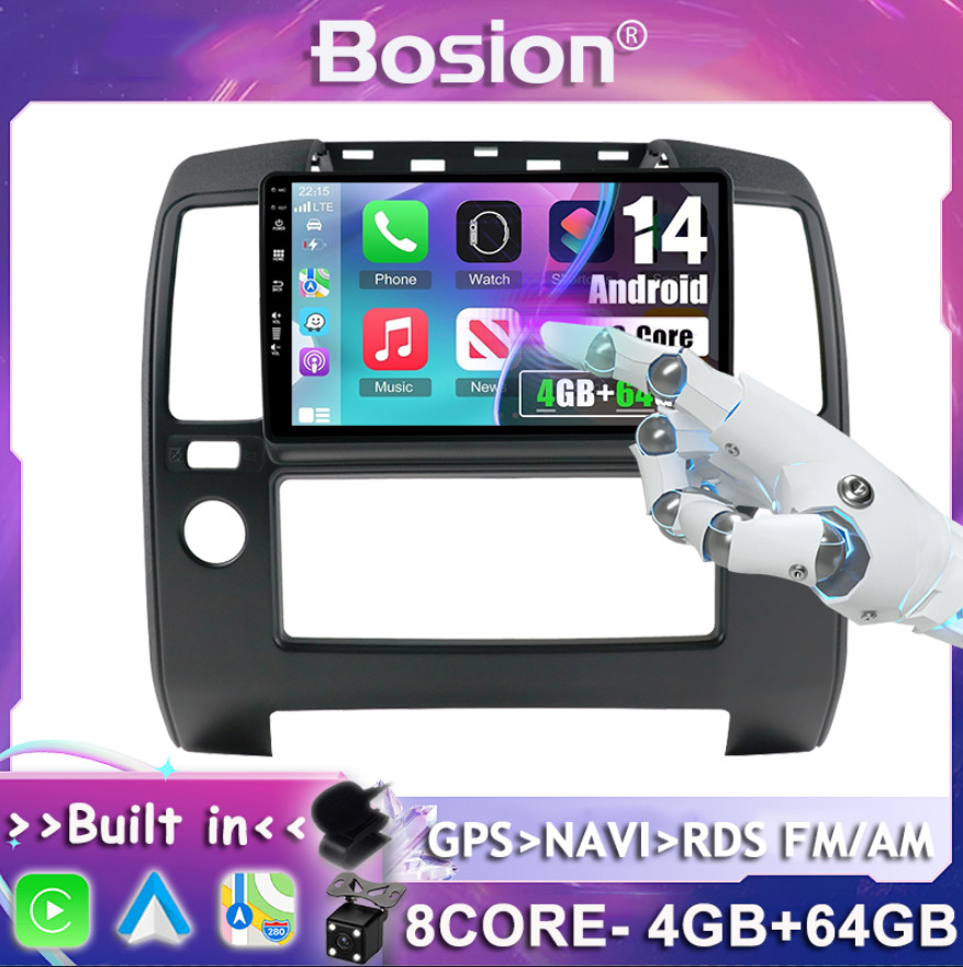 4GB+64GB Car Stereo Car Play For Nissan Navara D40 2005-2011 GPS AUX Android 14