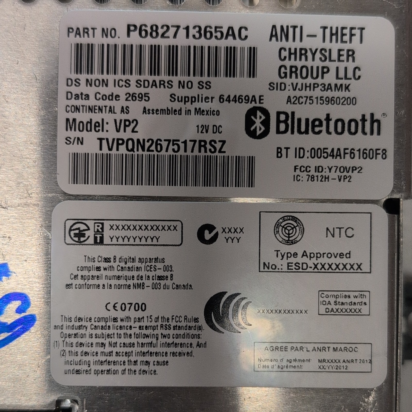 OEM 2013-2018 Dodge Ram Uconnect 5″ Touchscreen Radio P68271365AC – Unit Only