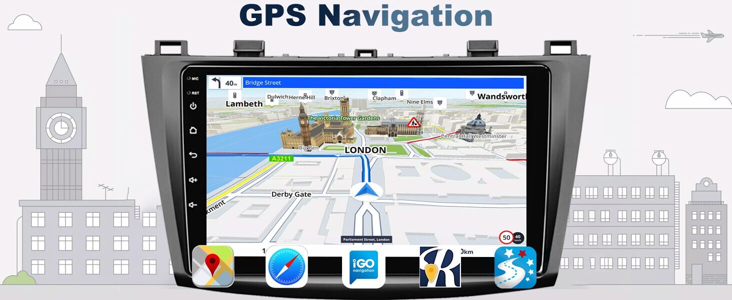 9″ Auto Stereo Video GPS Radio for Mazda 3 2010-2013 WiFi BT Android13.0 4+64G
