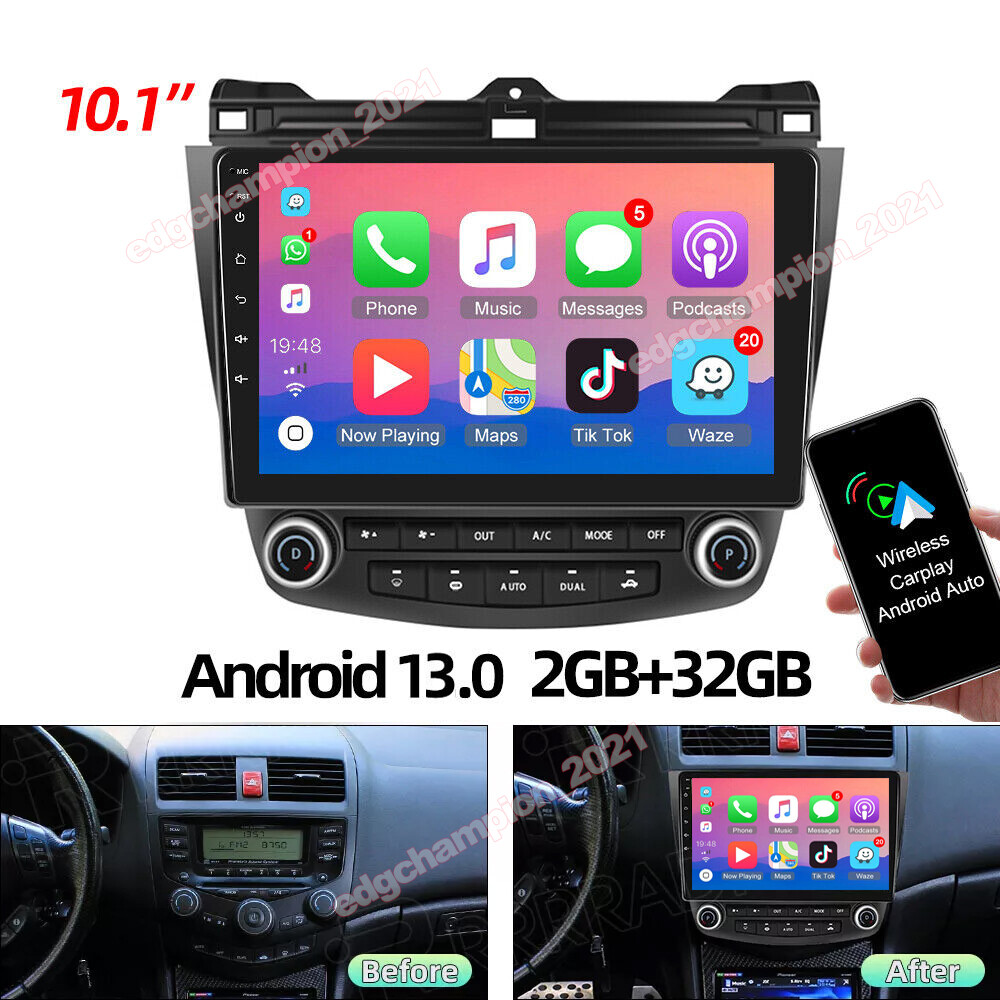 For Honda Accord 7 2003-2007 Android 13.0Stereo Radio Car GPS 10.1″ Touch Screen