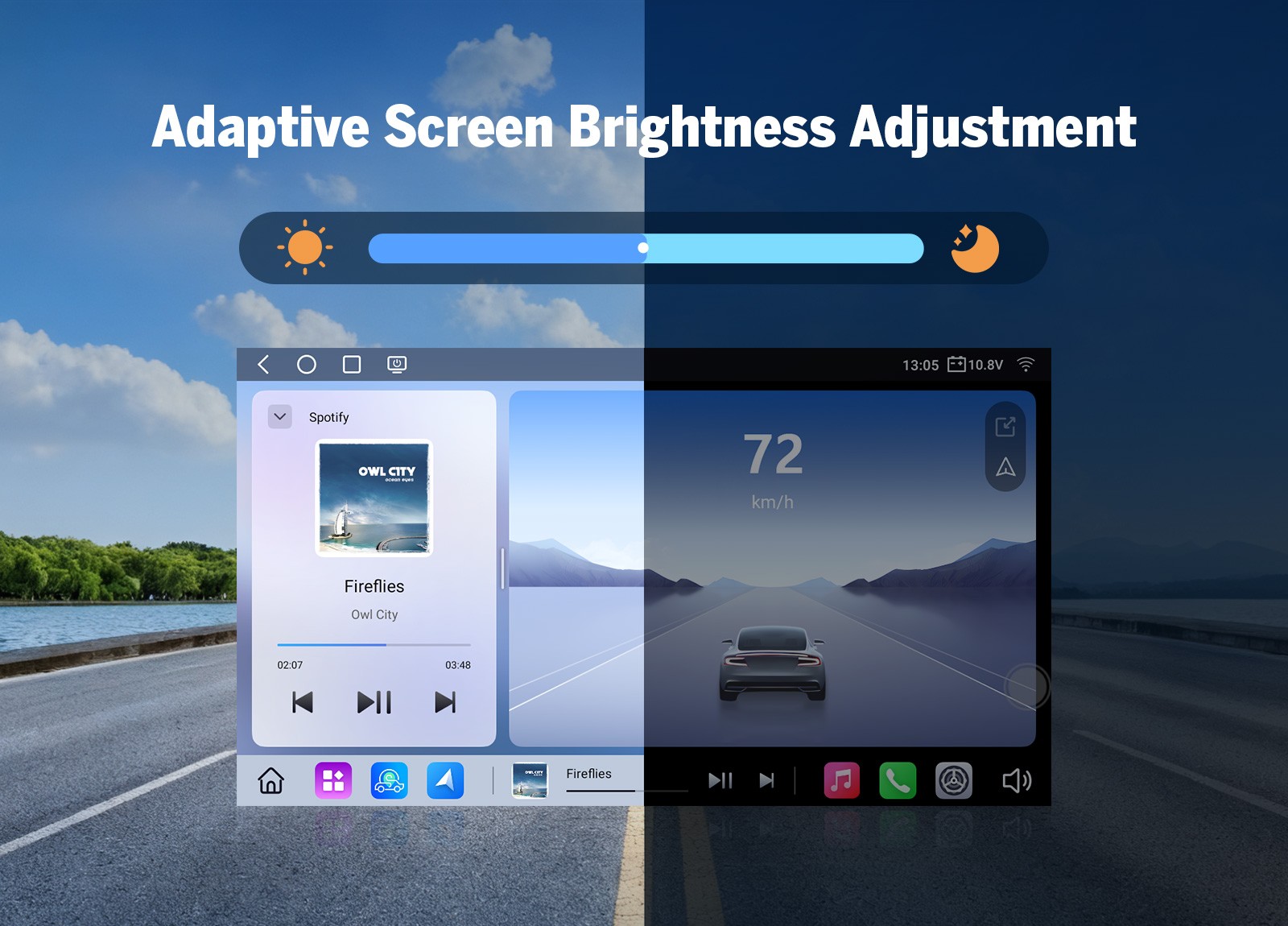 Android 13 6+64GB 7″ Car Radio Stereo CarPlay Android Auto 13 GPS Navi WiFi 2Din