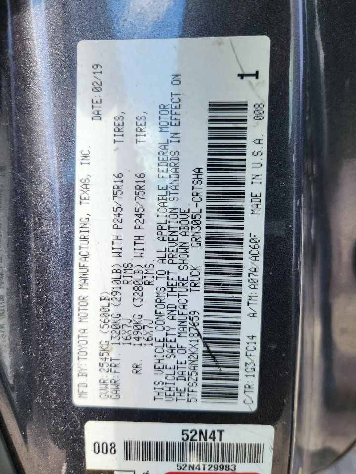 2018-2019 Toyota Tacoma Radio Display and Receiver