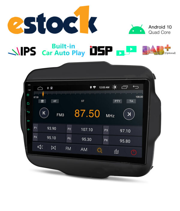 CAR TABLET ANDROID 14 FOR JEEP RENEGADE 2015-2018 4GB RAM 64GB ROM 9″ GPS