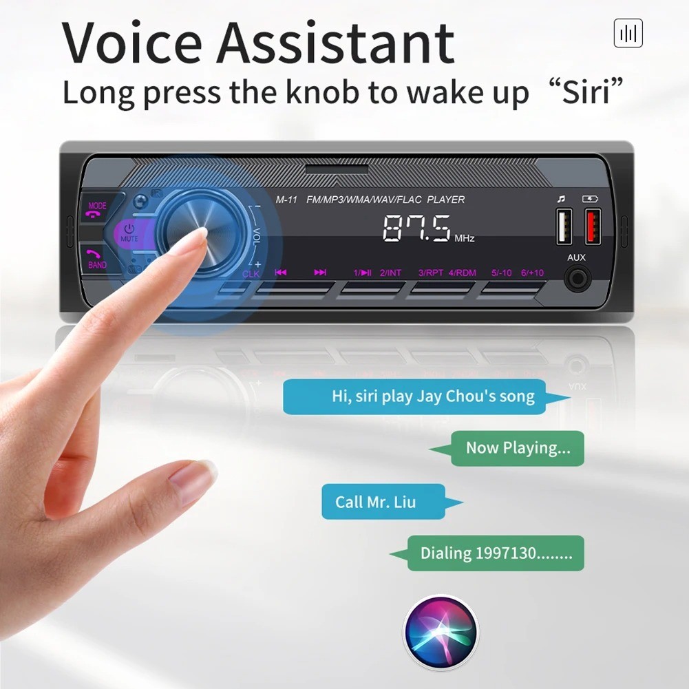 45W 1 Din Car Radio Audio Stereo MP3 Player Bluetooth USB/AUX/FM