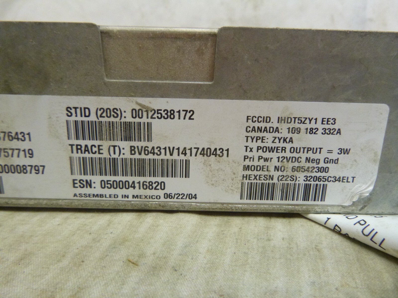 05 06 07 Cadillac STS ONSTAR Module 10376431 Bulk 43