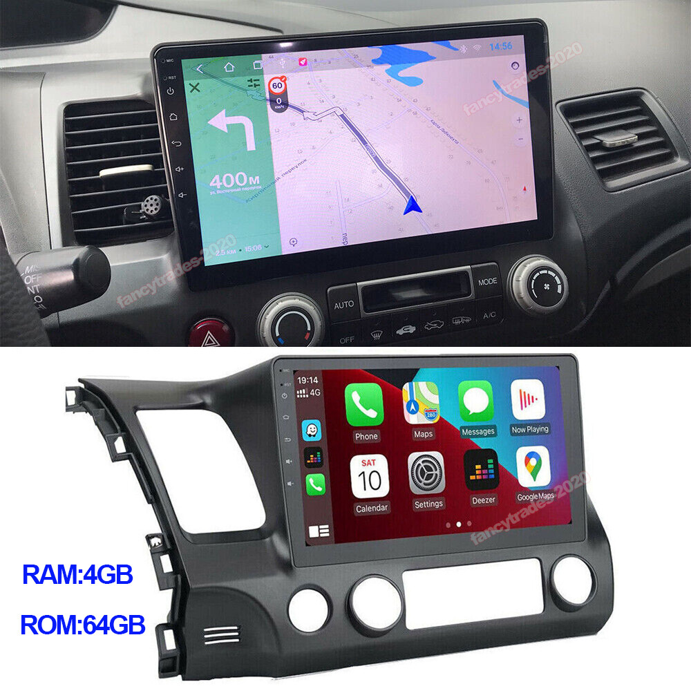 4+64GB Android 13 Car Stereo Radio For Honda Civic 2006-2011 GPS Apple Carplay