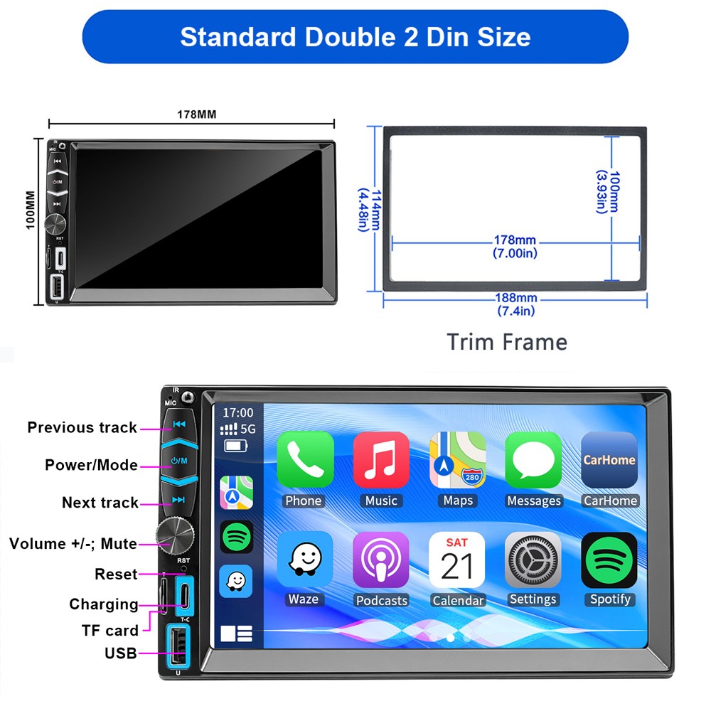 For Scion xD 2007–2014 Android Auto Apple Carplay GPS Car Stereo Radio BT Player