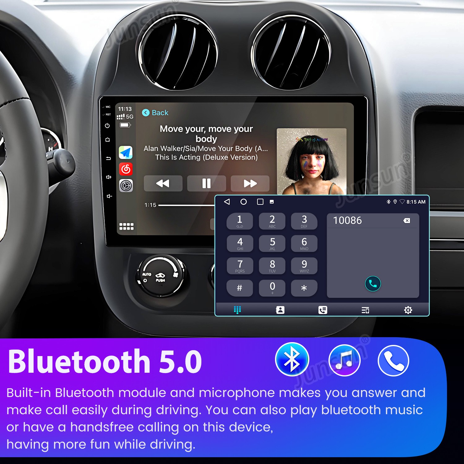 For Jeep Patriot Compass 09-16 Car Radio GPS Navi 8Core 6+128G Carplay Android15