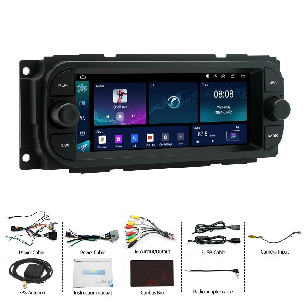 6.8in Stereo Radio GPS Navi For Carplay Fit For Jeep Grand Cherokee 1998-2004