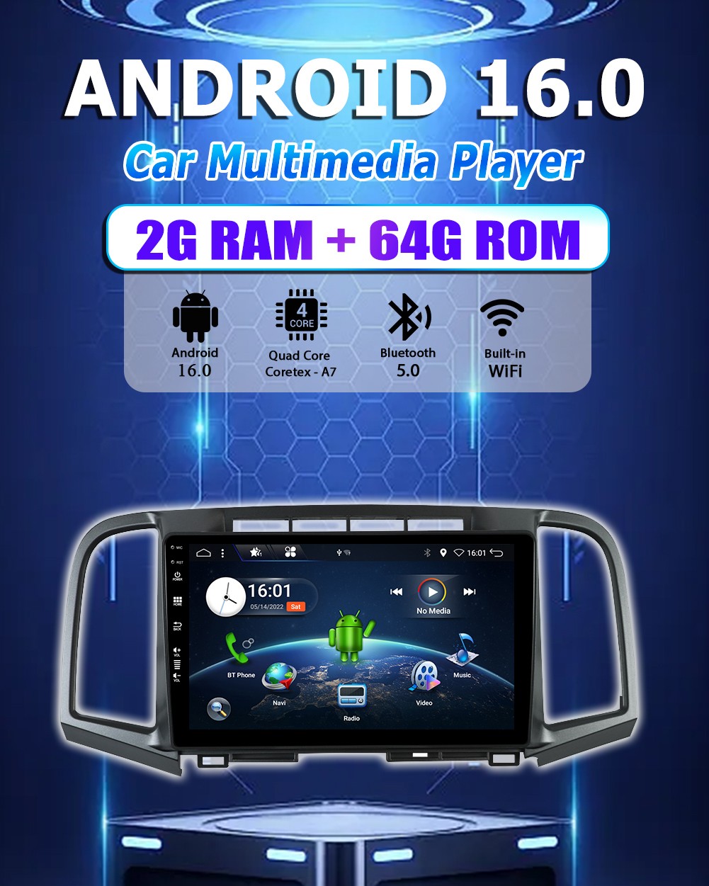 32GB For Toyota Venza 2008-2016 Car Stereo Android 14 GPS Radio Car Play RDS BT