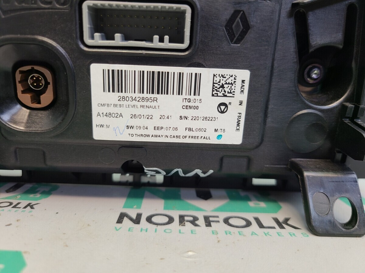 Renault Captur MK2 Digital Media Display screen 280342895R