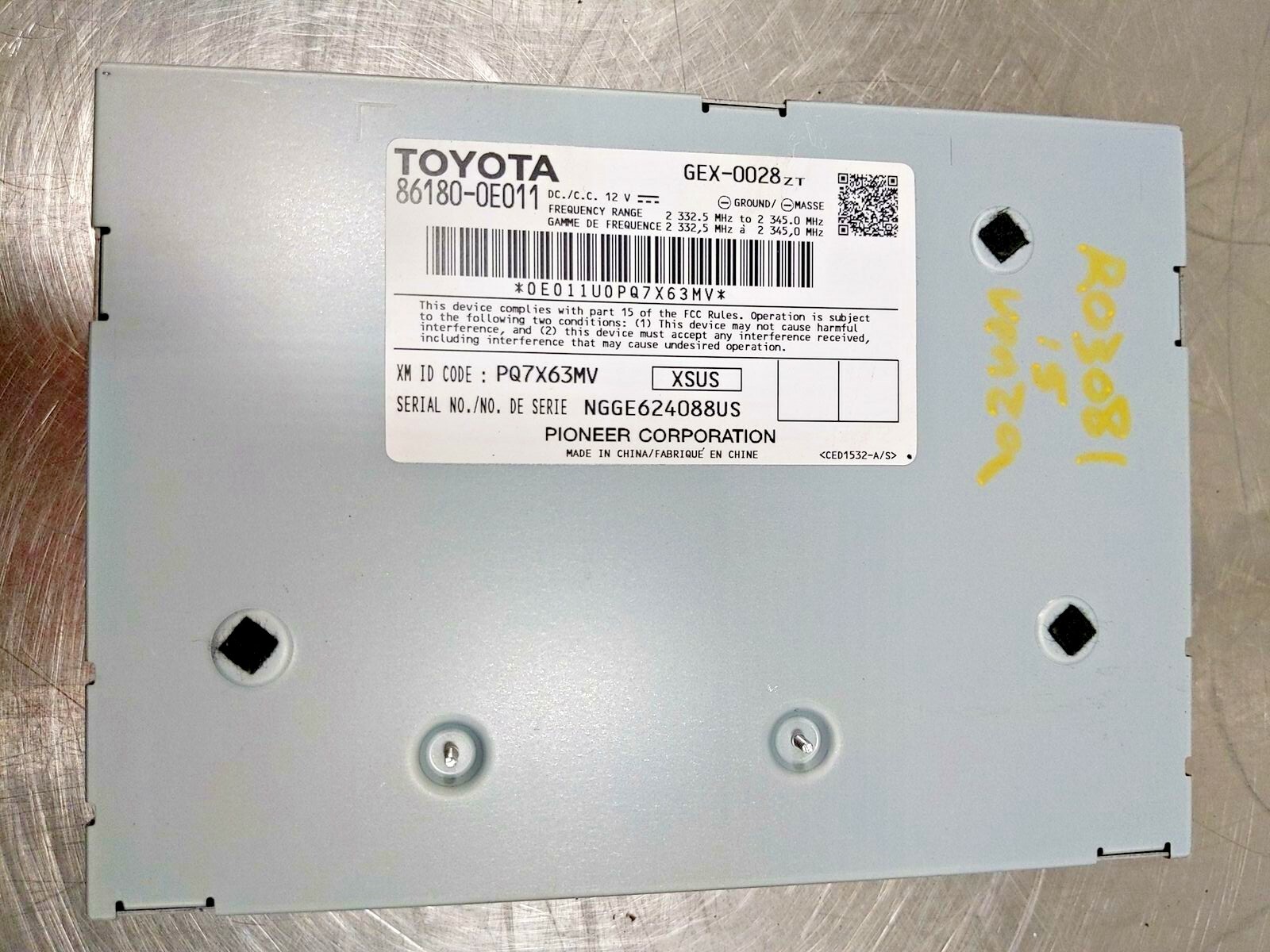 2014 2015 TOYOTA VENZA SIRIUS XM SATELLITE RADIO RECEIVER MODULE OEM 86180-0E011