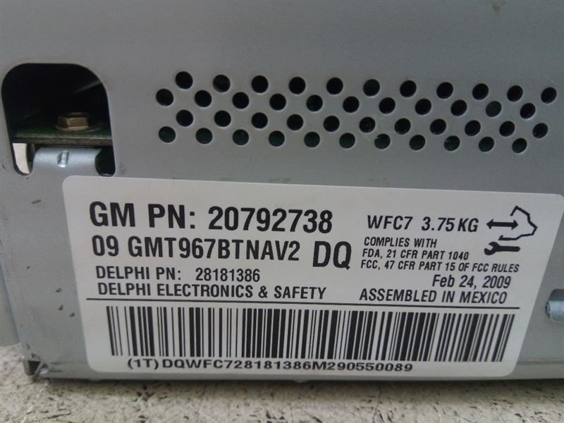 Stereo Radio AM FM CD DVD NAV RDS WX 20792738 Fits 09-10 CHEVROLET TRAVERSE