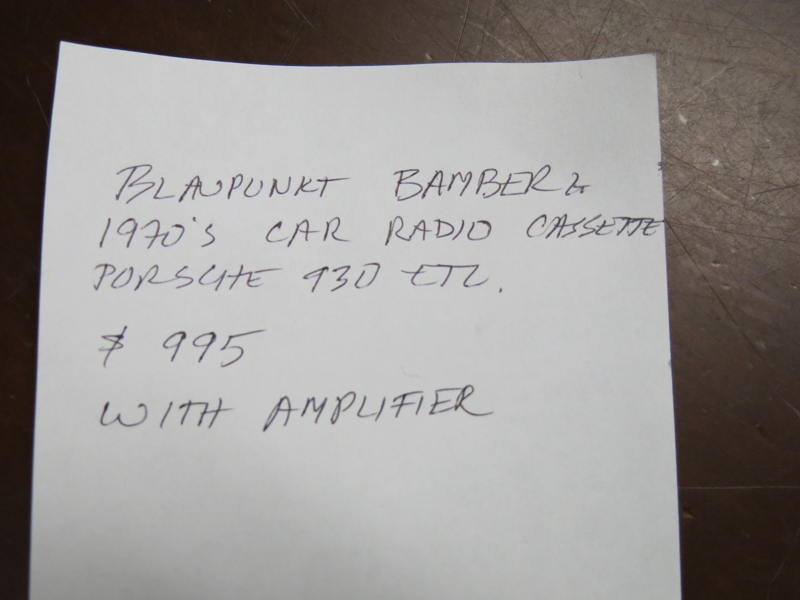 1969-1983 Porsche 911 930 Blaupunkt Bamberg Car Radio Cassette with Amplifier