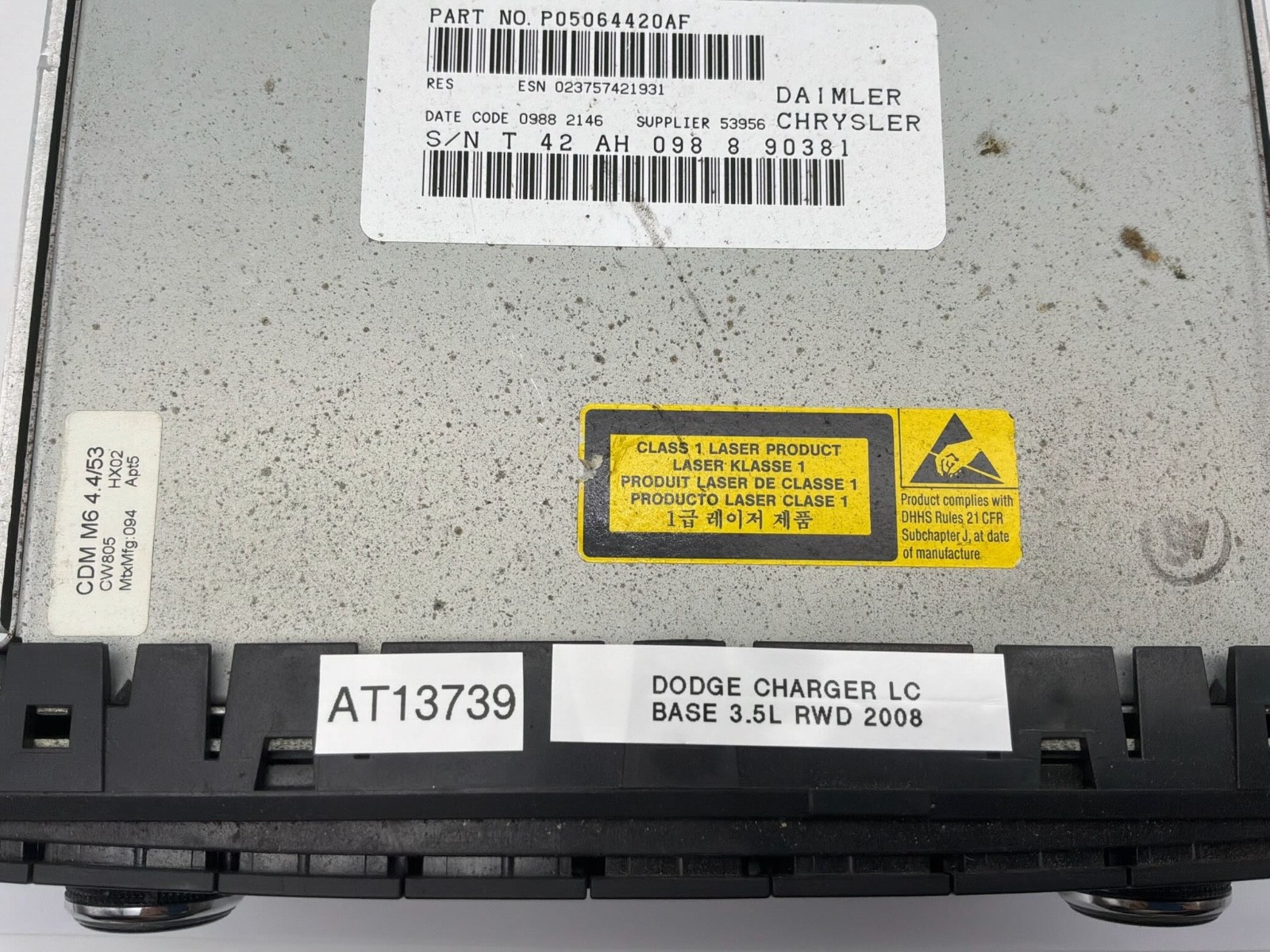 OEM 08-10 Dodge Charger AM FM Radio MP3 Single Disc CD Player Satellite Receiver