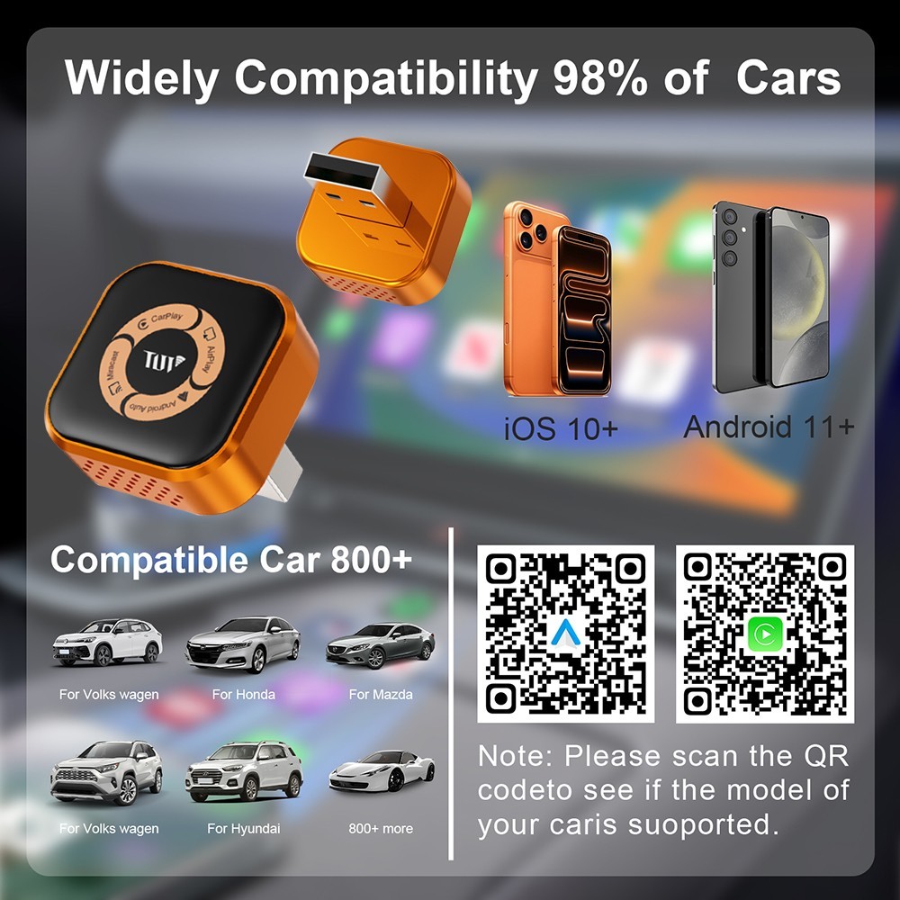 4 in 1 Wireless CarPlay Adapter for iPhone / Android Auto / AirPlay/Miracast