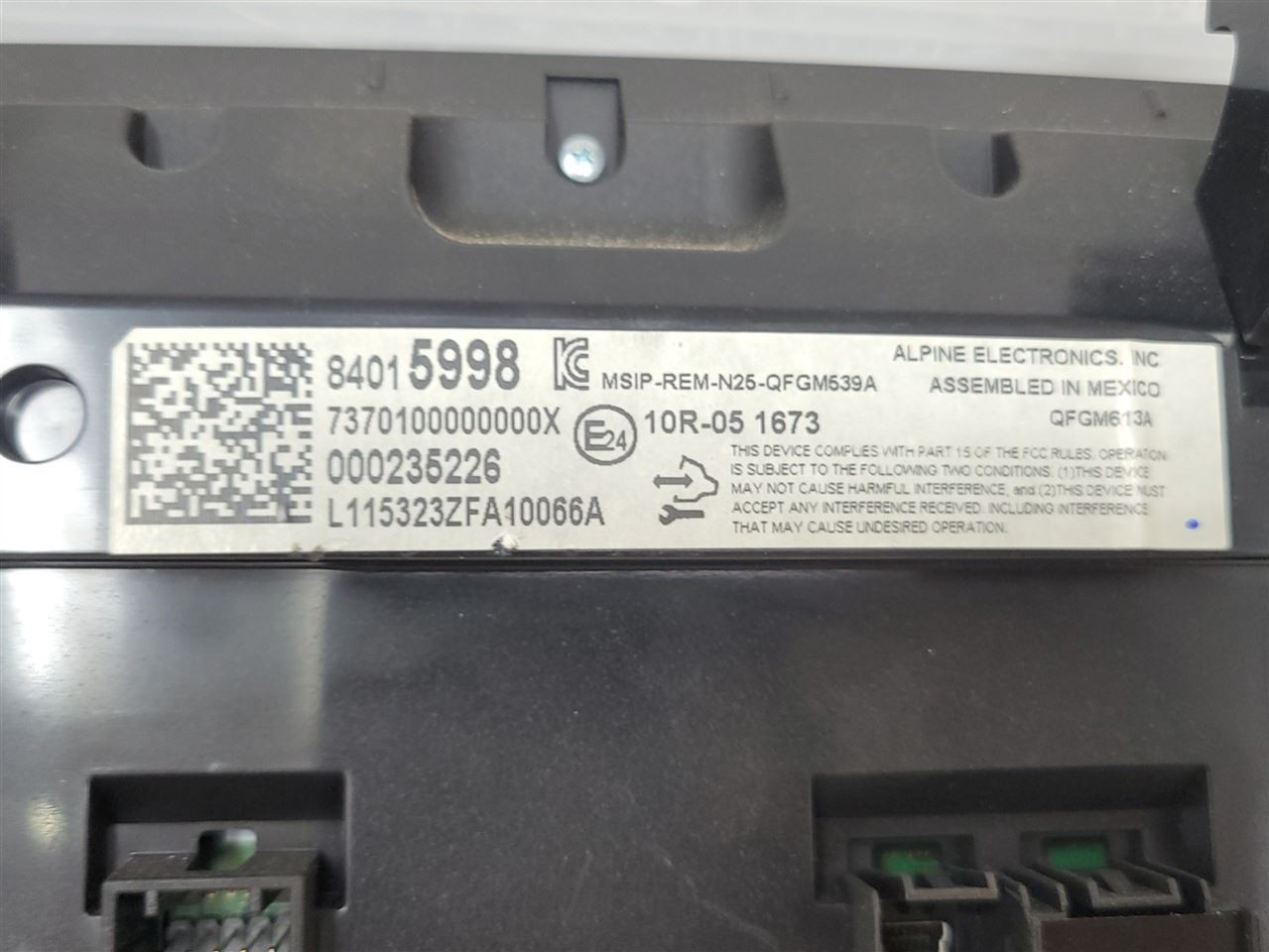2016 CAMARO SS 8.0 RADIO DISPLAY SCREEN AMBIENT LIGHT STRIP 84015998