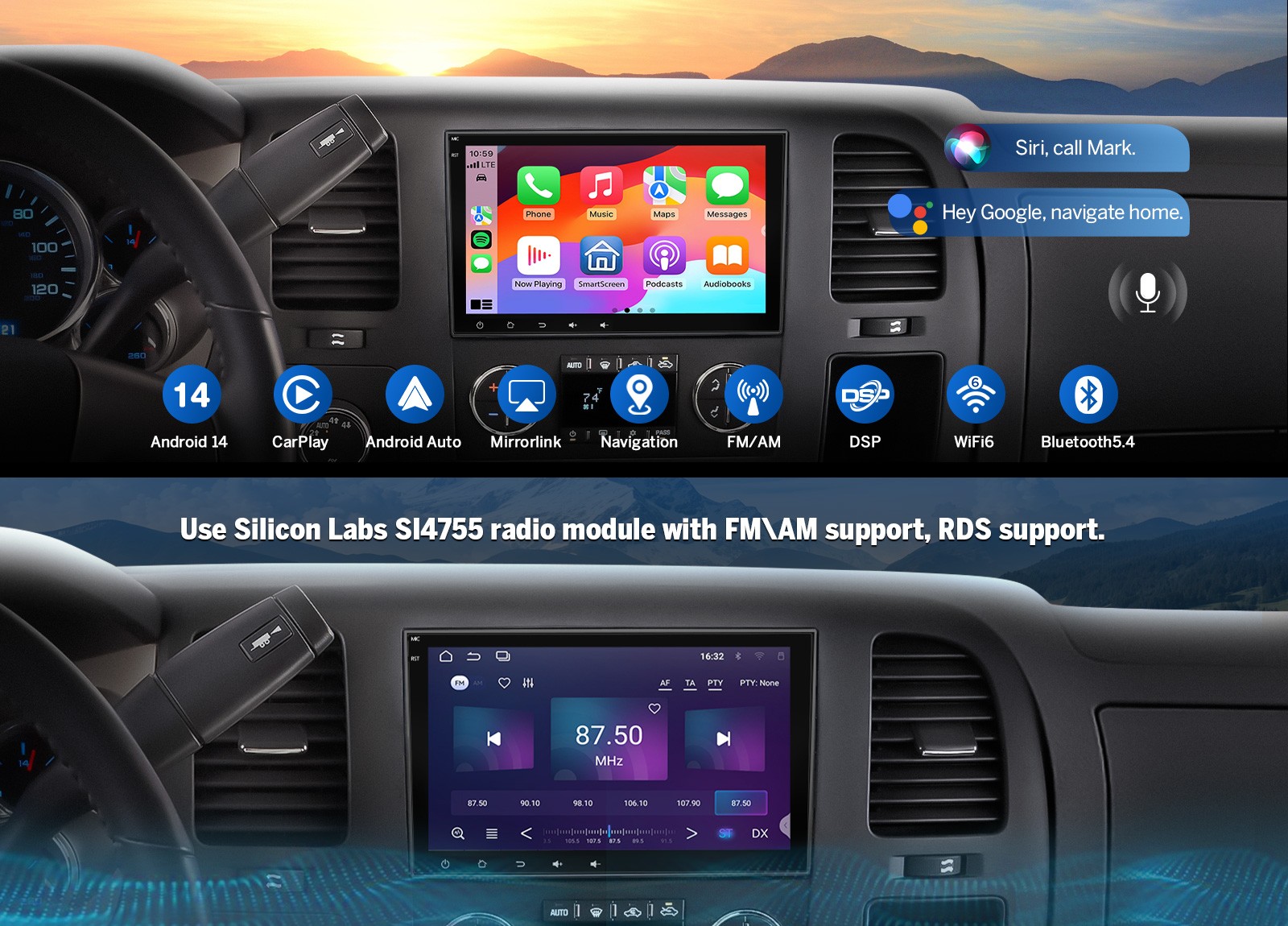 Eonon GMX7A for Chevy Suburban 2007-2014 Android Auto Wireless CarPlay DSP Audio