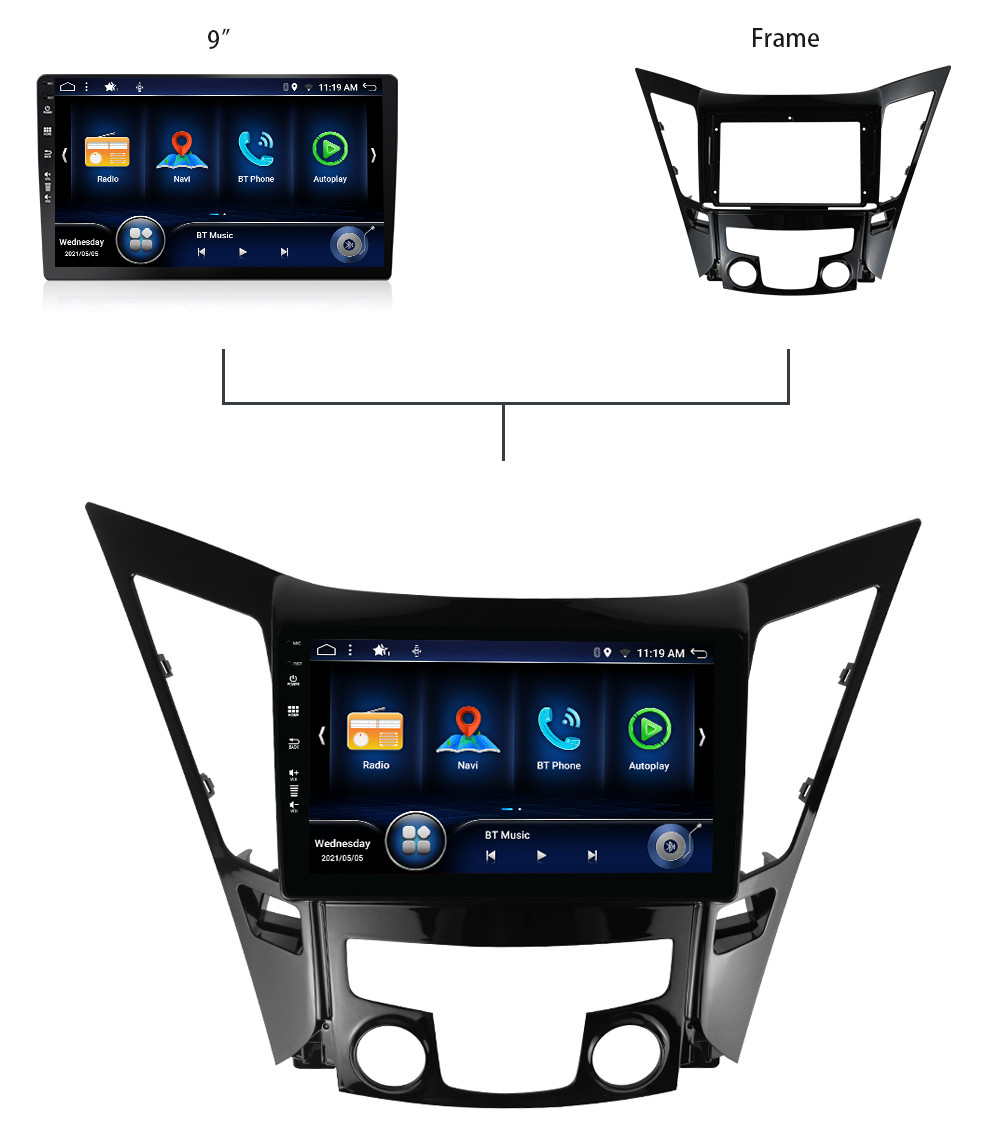 Car Radio Stereo FOR Hyundai Sonata 2011-2015 Car Play GPS Android 14 AHD 8 CORE
