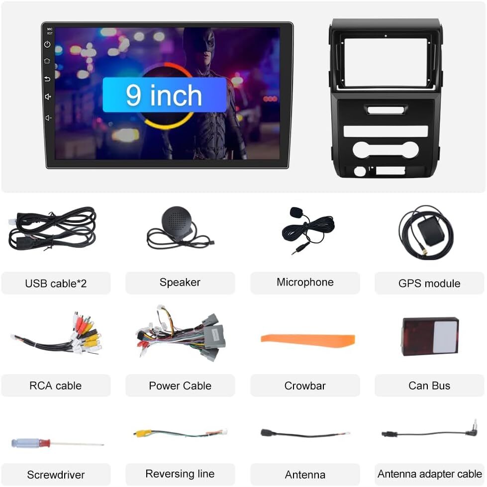 Car Stereo for Ford F-150 2009–2012 Wireless CarPlay/Android Auto, GPS/WiFi/SWC