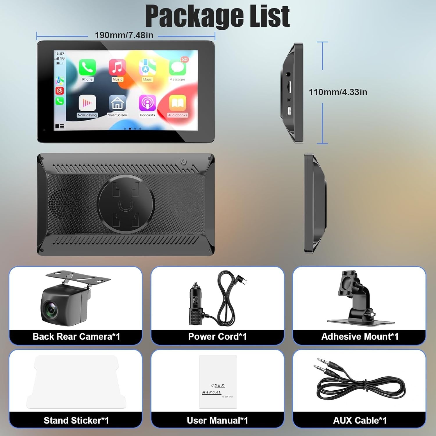BDFFLY CP1-B CarPlay Android Auto Display Smart Screen Bluetooth WiFi