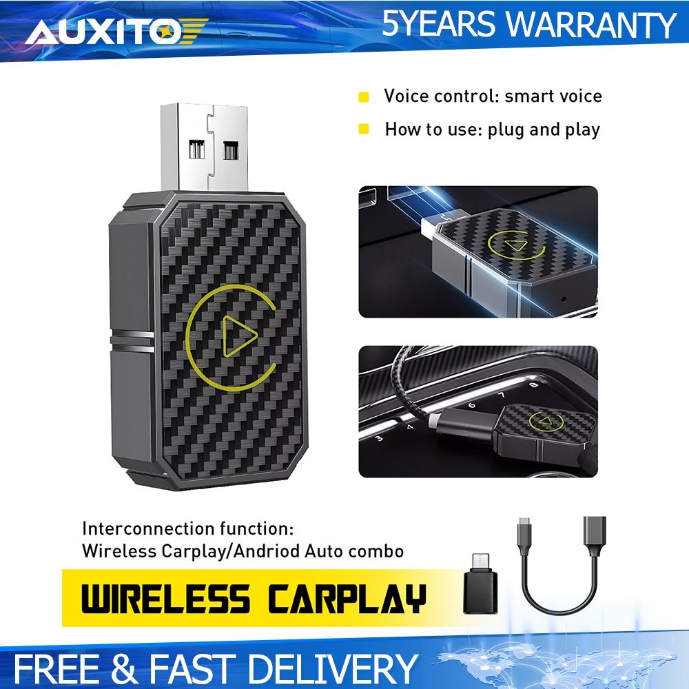 Mini Wireless Carplay Dongle Android Auto Adapter USB Car Connect Box Adapter