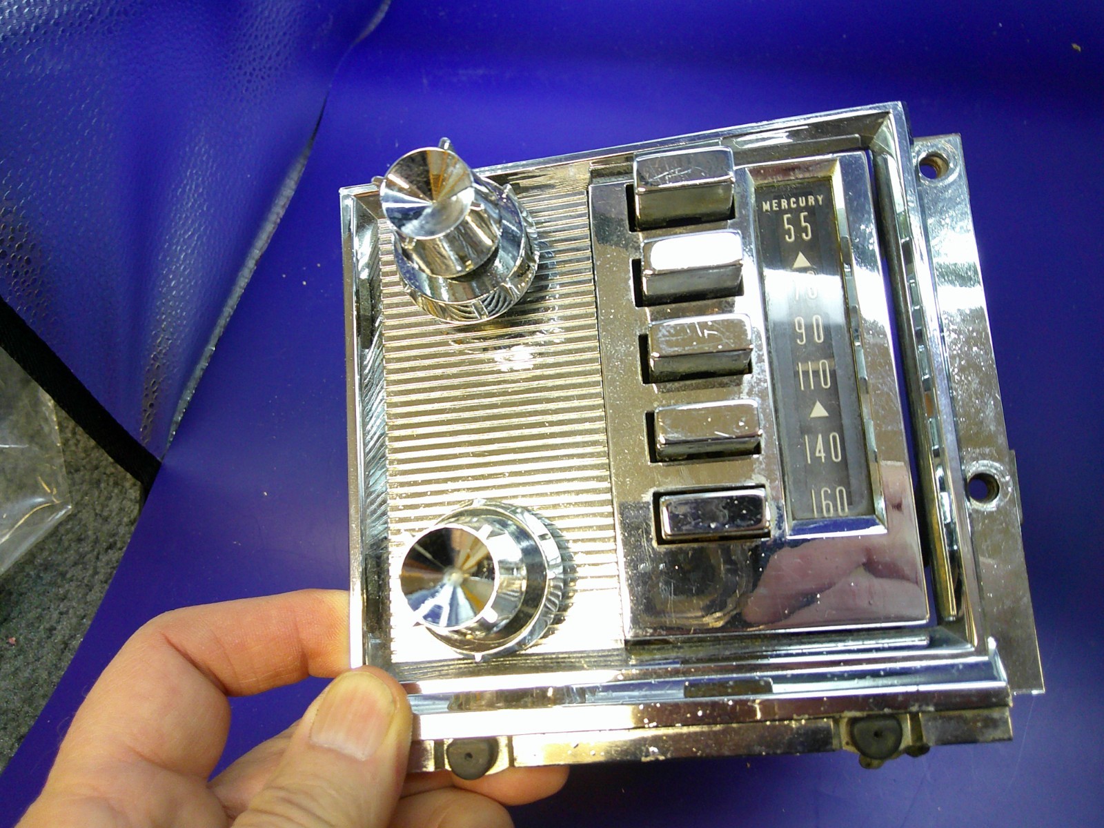 1959 Mercury factory original OEM radio (not tested) clean chrome