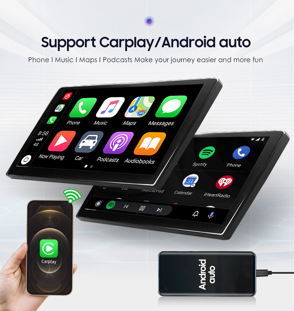 In Dash 10.1″QLED 1280*720 Car Android Octa Core Stereo DSP GPS Radio Carplay US