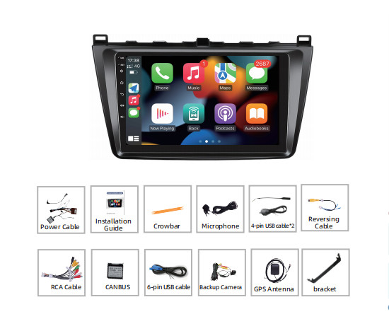 4+64G Head Unit For Mazda 6 2009-2013 Apple Carplay Car Radio Stereo Android 15