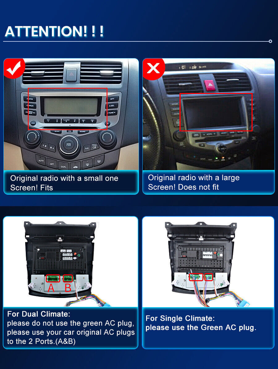 For Honda Accord 7 2003-2007 Android 13.0Stereo Radio Car GPS 10.1″ Touch Screen