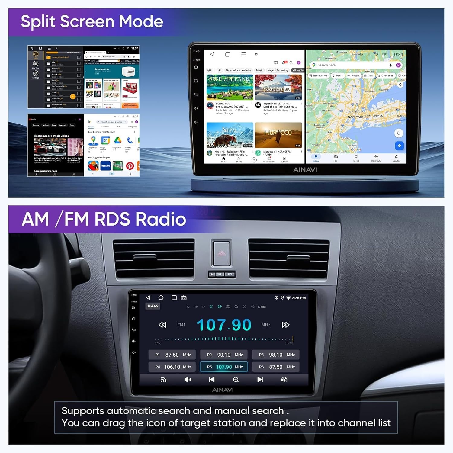 9″ Car Stereo Radio Head Unit Upgrade for Mazda 3 2010-13 Wired W/L M/Link GPS