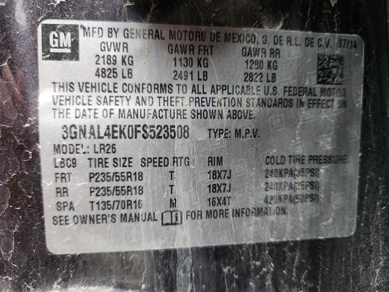 2013-2015 Chevy Captiva Sport Radio AM FM Stereo CD MP3 USB Opt UUI