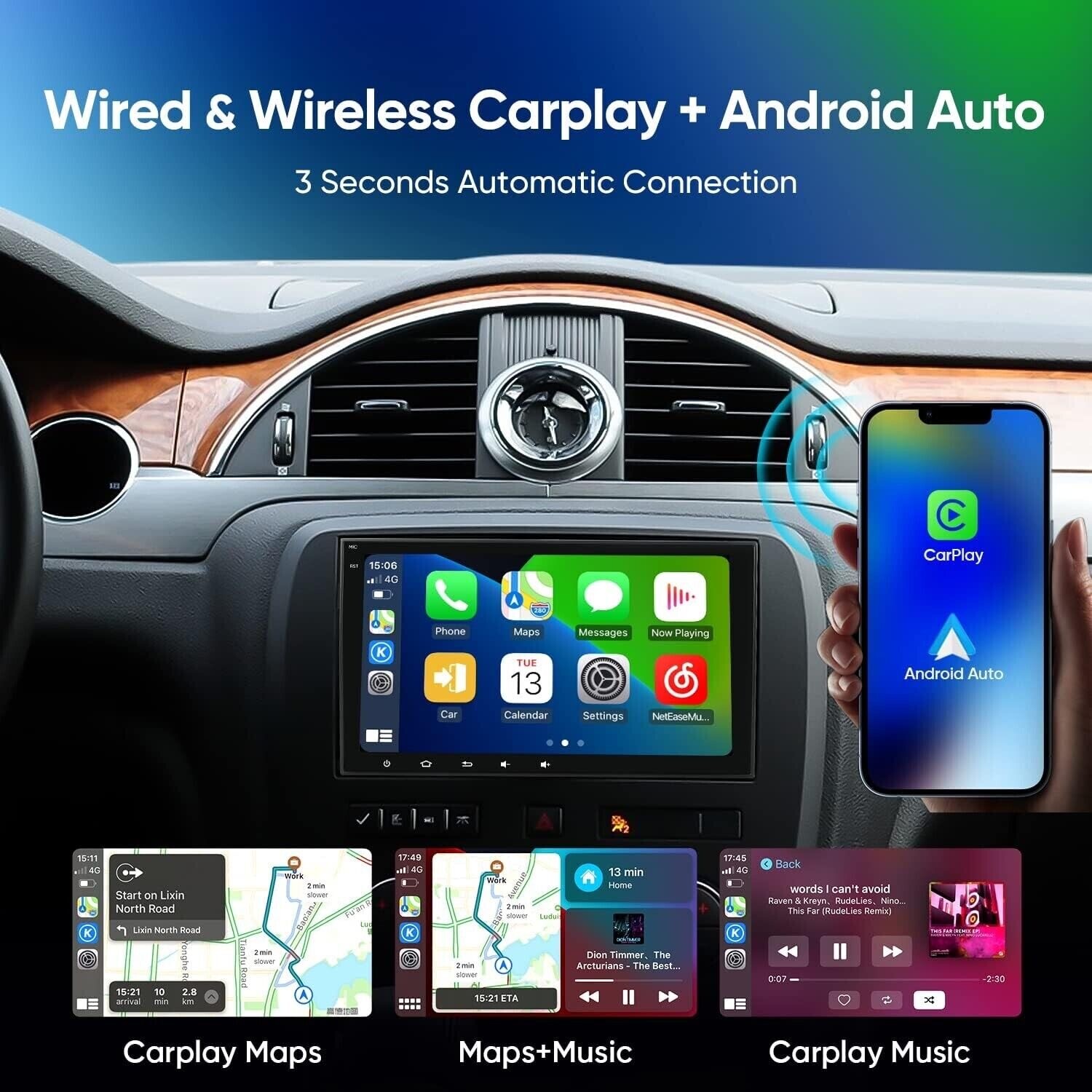 8″ Car Stereo GPS Android 12 for Chevy Silverado/GMC Sierra Yukon/Buick Enclave