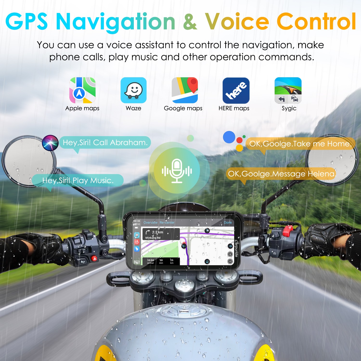 Carpuride W603 Wireless Portable Motor Stereos Carplay Android Auto BT Audio GPS
