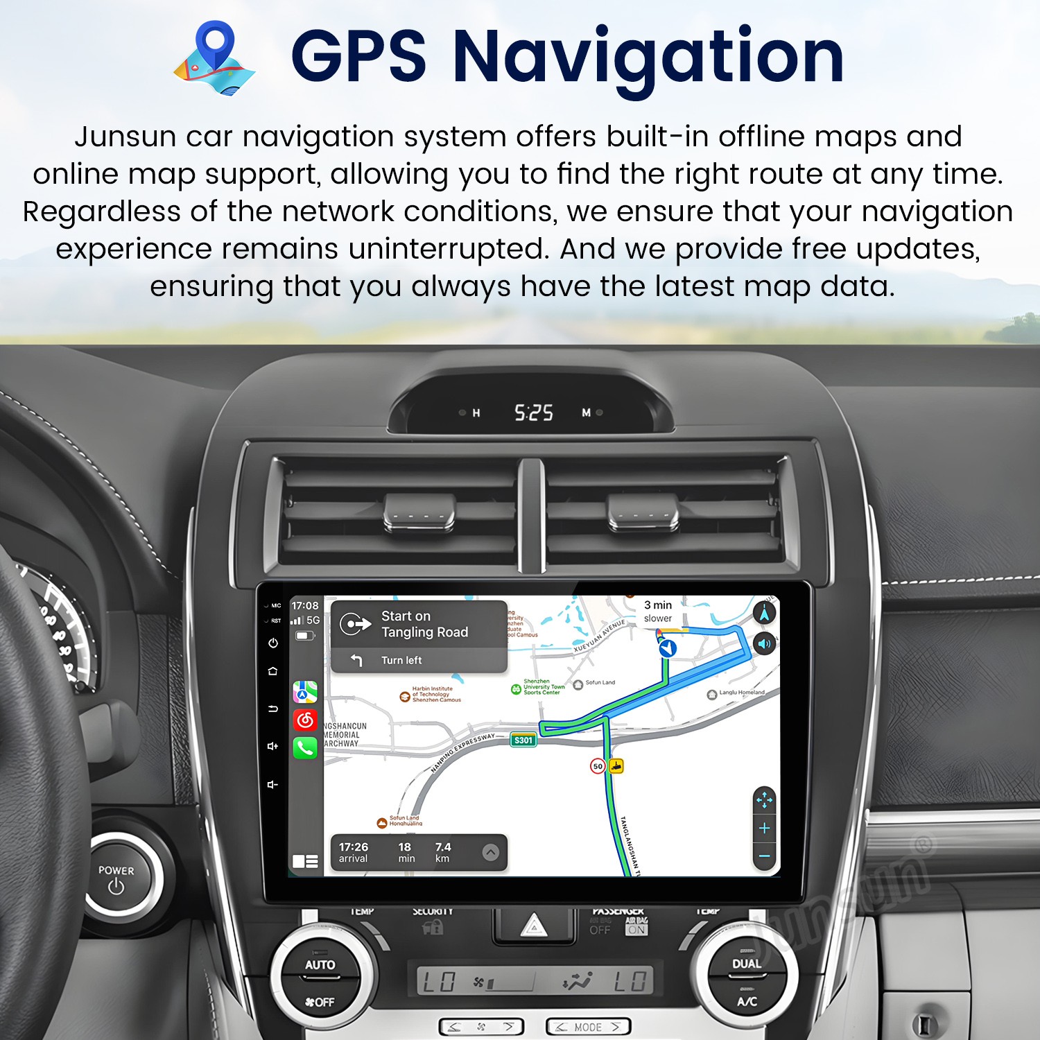 8Core 6+128G Android14 Carplay Car Stereo Radio GPS Nav For Toyota Camry 12-2014