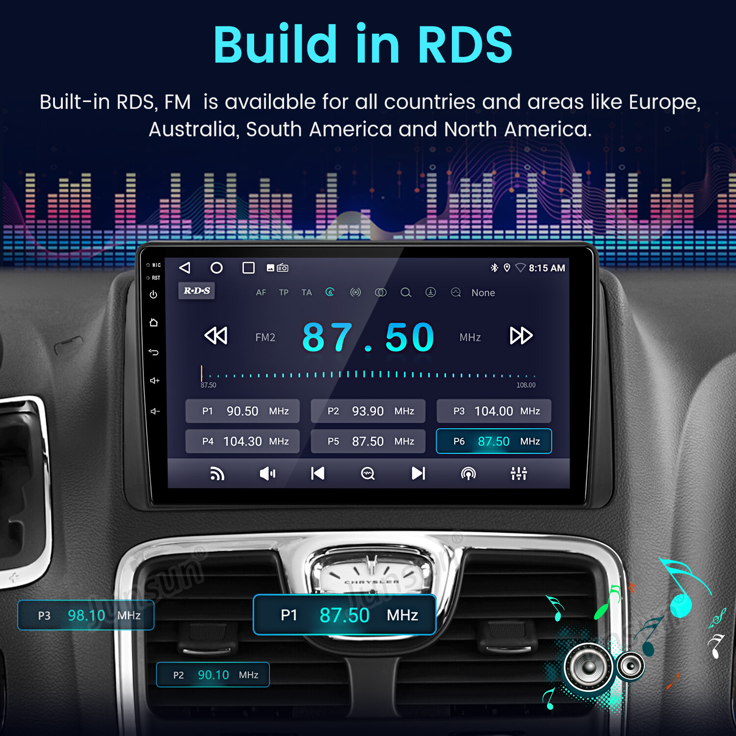 4+64G 9″Android15 For Chrysler Town & Country 11-16 Carplay Car Stereo Radio GPS