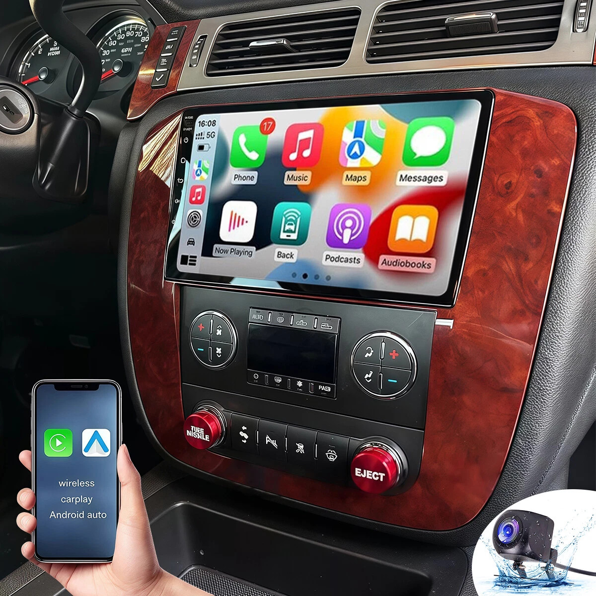 Car Radio Stereo Carplay For 2007-2013 Chevrolet Silverado 4+64G 9in FM RDS