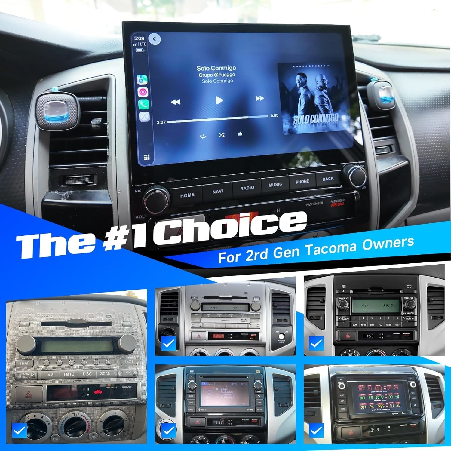 Dasaita 10.2″ Car Stereo for Toyota Tacoma 2005-2015 CarPlay Bluetooth 4G LTE