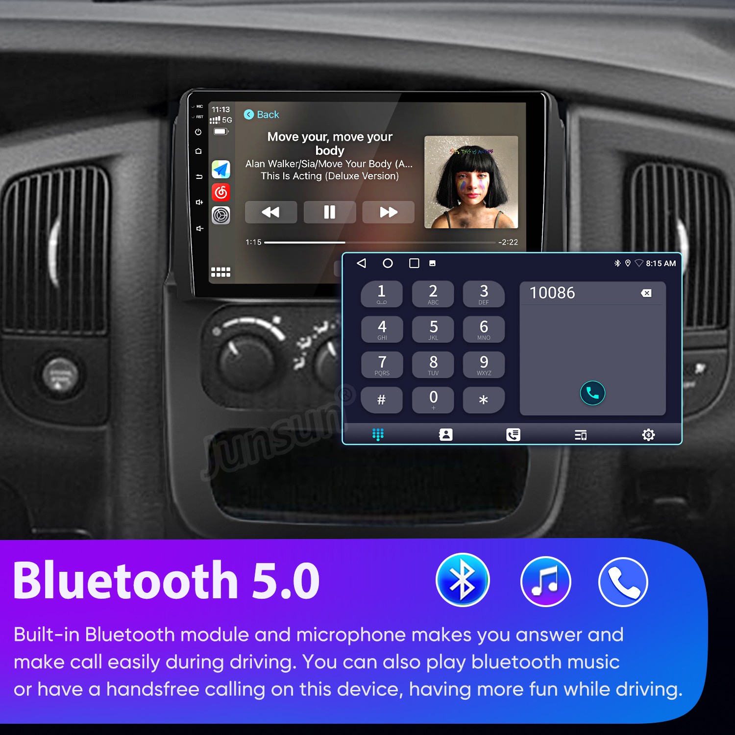 Carplay 6+128G Android 15 Car Stereo Radio GPS Navi WIFI For Dodge RAM 2002-2005