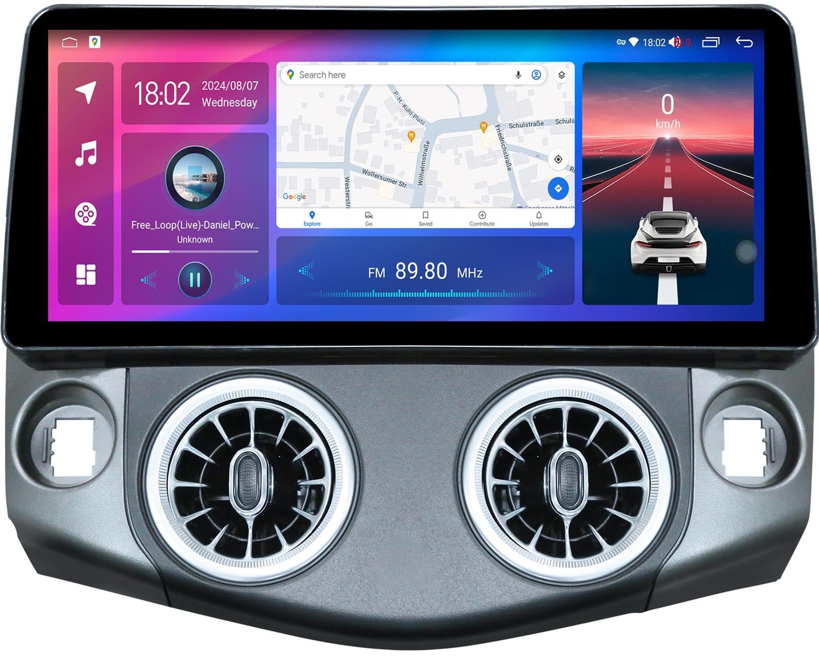Car Radio Stereo Carplay For 07-12 Toyota RAV4 4+64G 12.3in Audio In-Dash Units