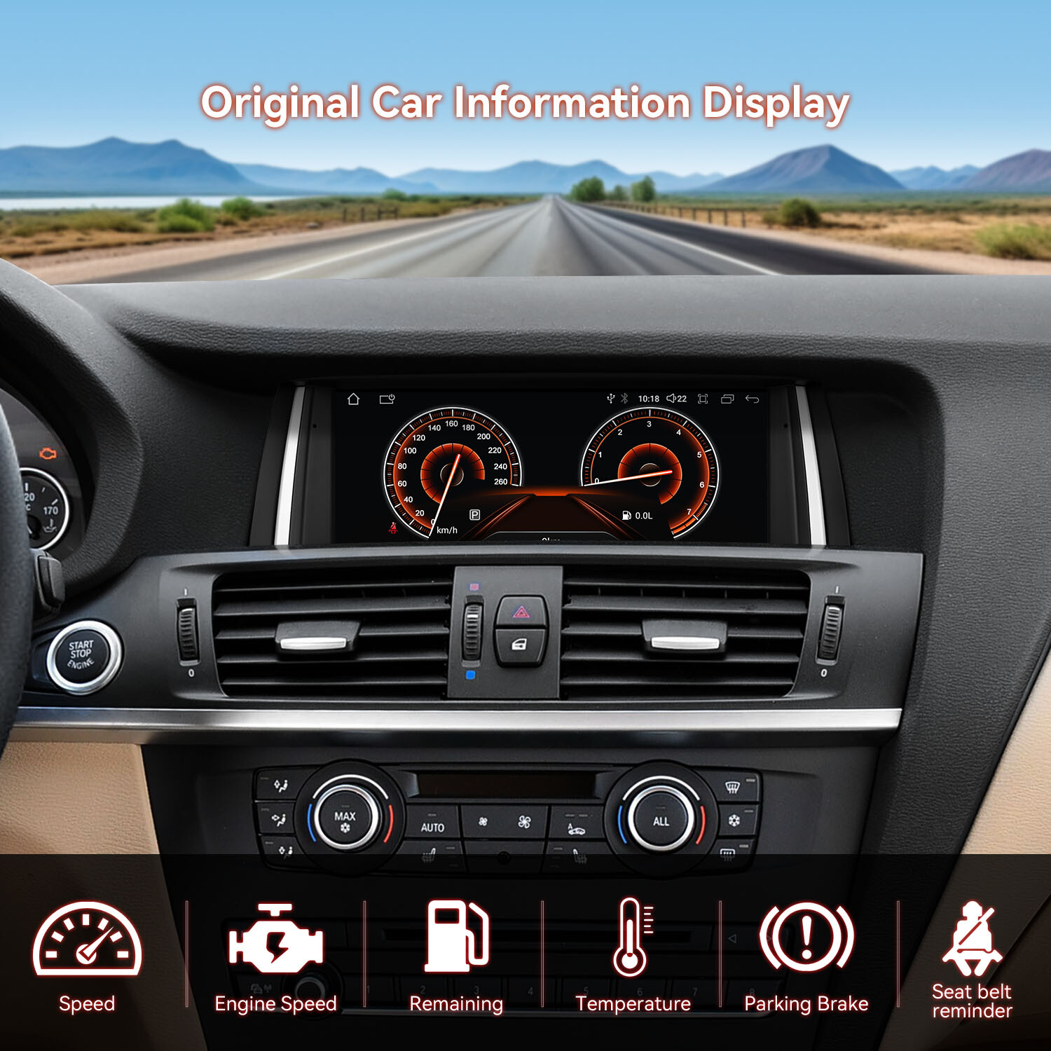 8.8″ Android 14 Car GPS Stereo 8Core 4+64GB CarPlay For BMW X3 F25 CIC 2011-2013