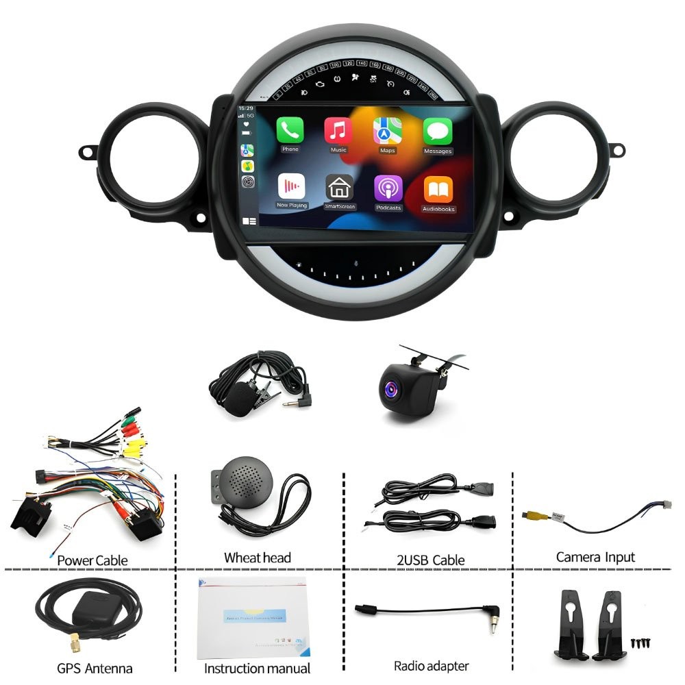 9” w/Carplay Android Car Stereo Radio GPS For BMW Mini Cooper R56 R60 2007-2013
