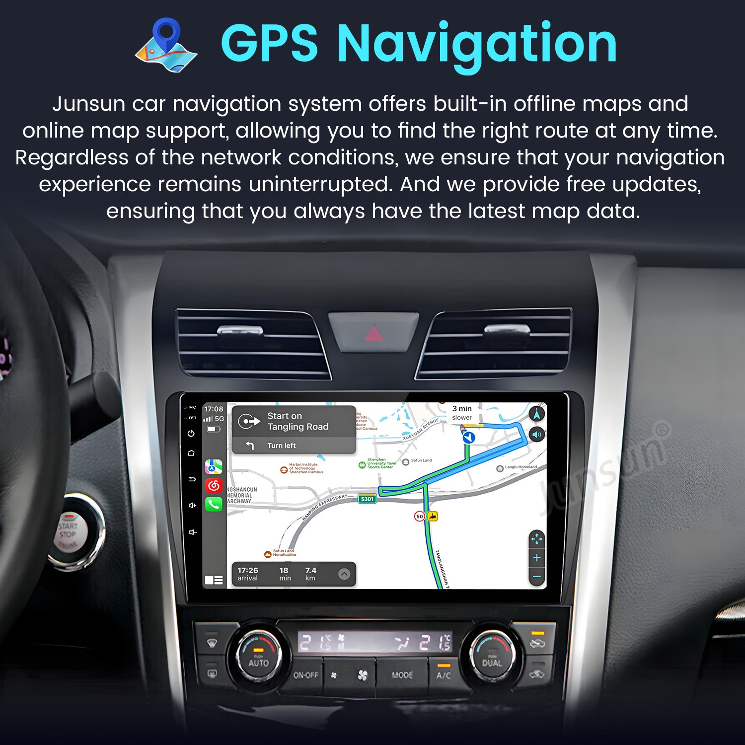 For Nissan Altima 2013-18 Android 14 2+64GB Carplay Car Stereo Radio BT GPS Navi